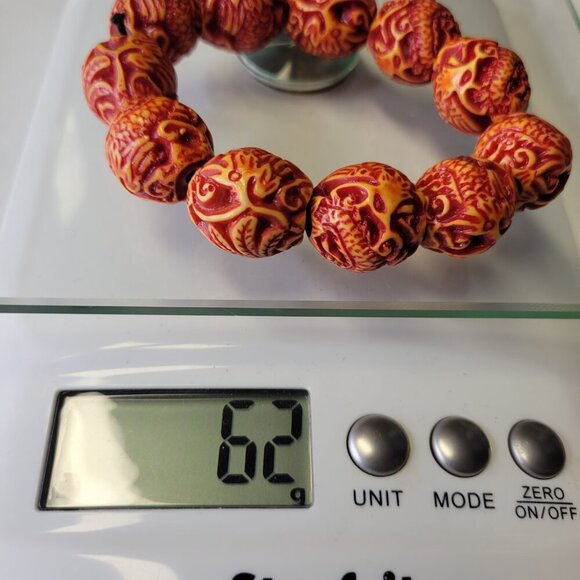 Prayer Bracelet Yoga Chant Mantra Beads Tibetan Buddhist Stretch Bracelet Orange - Picture 7 of 7